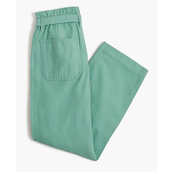 J.Crew Factory Cropped Twill Paper-Bag Pants | Womens Plus 24, Green NWT - Picture 4 of 6